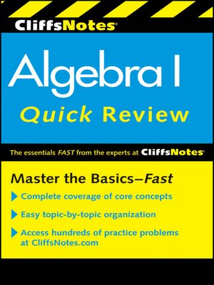 CliffsNotes Algebra I Quick Review - ebook
